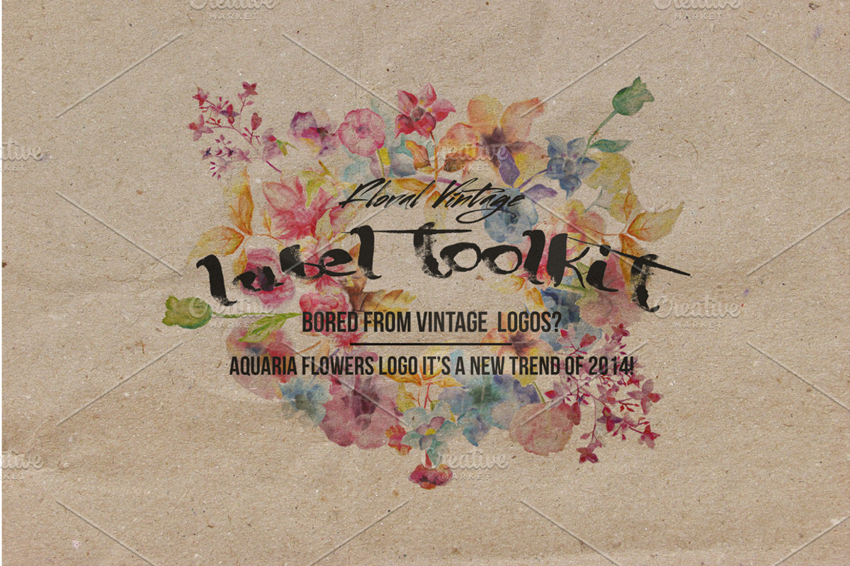 Trendy Vintage Floral Labels Toolkit, a Branding & Logo Template by sergio zest (Photo 1 of 3)