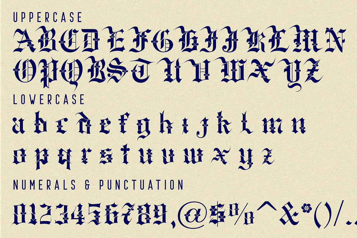 Tragedy Shaped | Blackletter Font, a Blackletter Font by 177Studio (Photo 8 of 8)