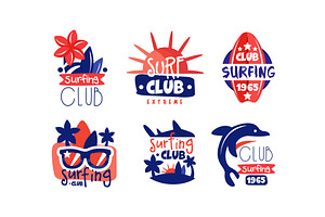 Surfing Club Retro Logo Design, an Object Illustration by TopVectors