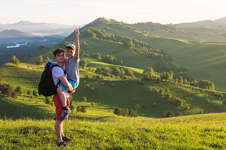 Happy father and son in the altai mountains stock photo containing boy and, a Person Photo by Jan Jack Russo Media