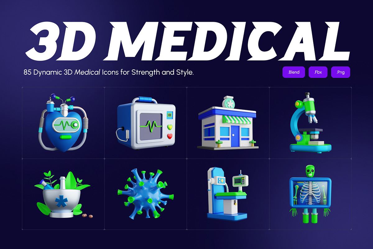 3D Medical Icons Collection, a Duotone Icon by Vectors Market (Photo 1 of 10)