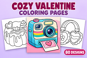 Cozy Valentine Coloring Pages Vol. 2