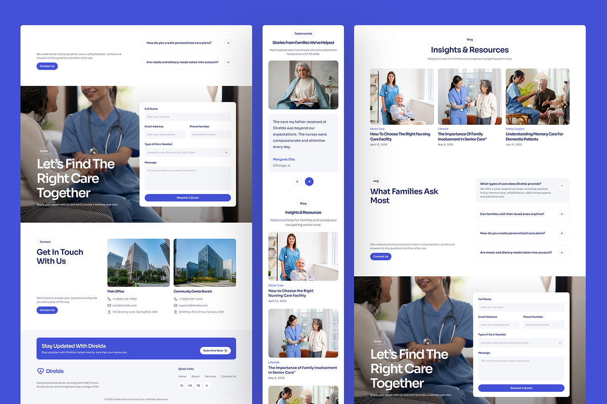 Senior Nursing Care Website UI Figma, an UI Kit Template by peterdraw (Photo 5 of 7)
