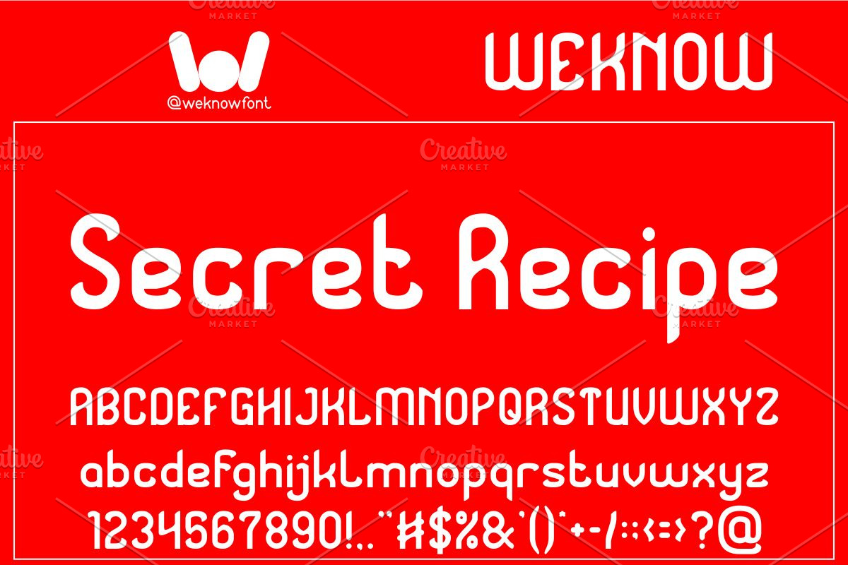 Secret Recipe font, a Sans Serif Font by weknow (Photo 1 of 8)