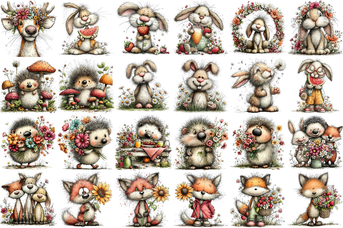 Whimsical Summer Woodland Animal Cli, an Illustration by DreamPrint404 (Photo 3 of 4)