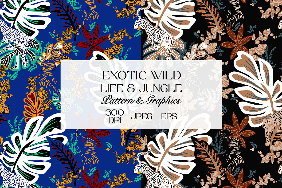 Wildlife & Jungle Seamless Pattern, a Pattern Graphic by StudioGlouna (Photo 1 of 9)