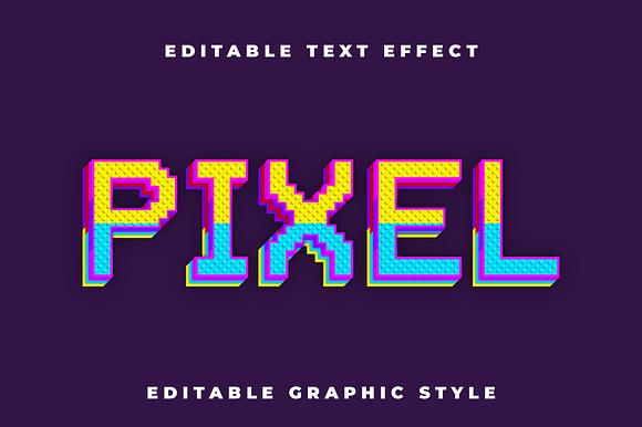 Pixel 3D Layered Text Effect preview 4