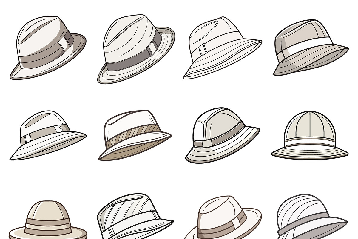Summer hats vector illustrations, an Object Graphic by Billah Hub