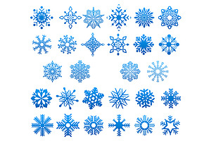 Cool Blue Snowflakes Set