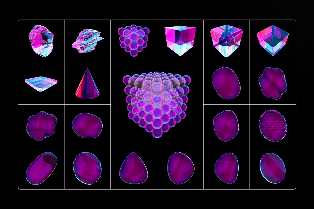 3D Fluid Glass - 90 illustrations, an Object Graphic by assetpro.design (Photo 7 of 11)