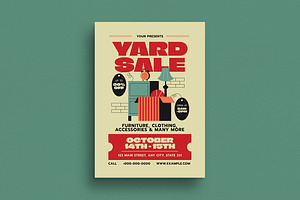 Retro Yard Sale Event Flyer, a Flyer Template by Guuver