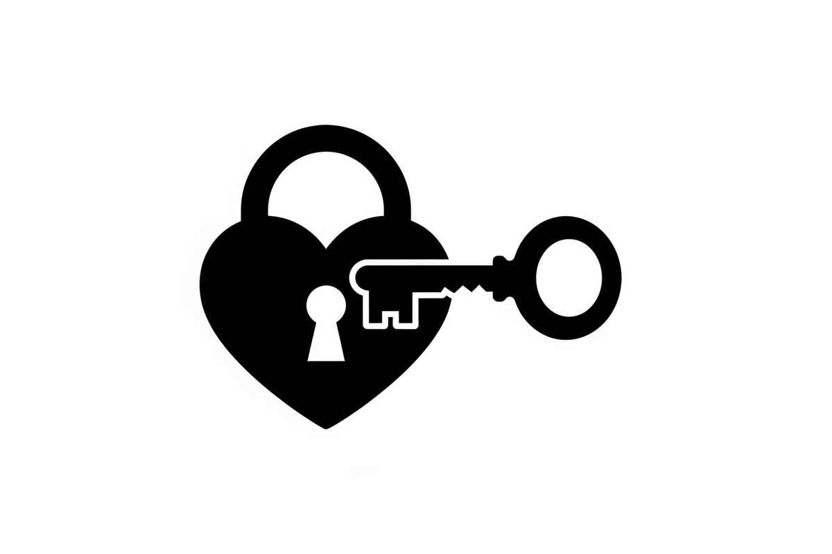 Heart Lock and Key Silhouette Icons, an Illustration by Designer_Momina (Photo 47 of 51)