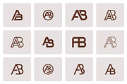 12 AB or BA Lettermark Logo Bundle, a Branding & Logo Template by Vectorium Studio (Thumbnail 2 of 2)