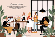 Dog Friendly Coffee Shop Scenes, a Person Illustration by LyubovZaytseva (Thumbnail 1 of 20)