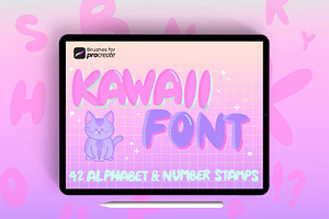 Procreate Kawaii Alphabet Stamps