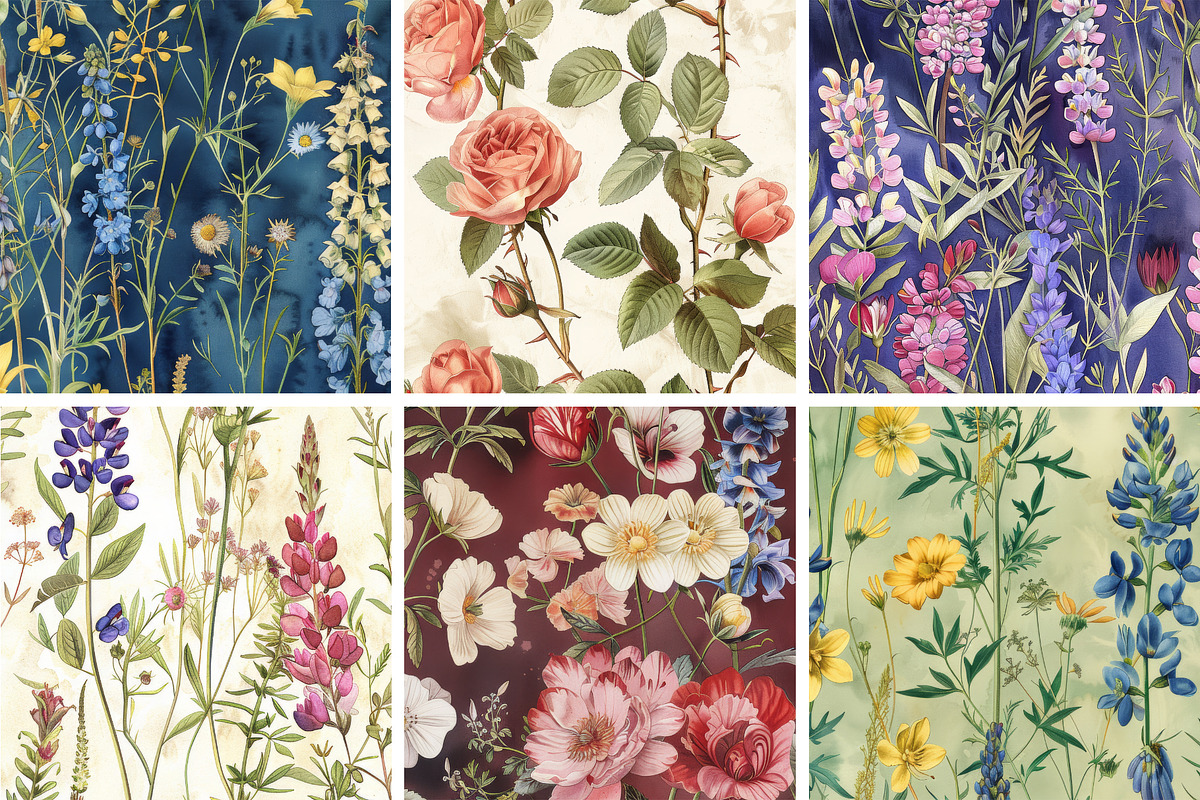 Provence Floral Patterns, a Pattern Graphic by Ninterints (Photo 5 of 22)