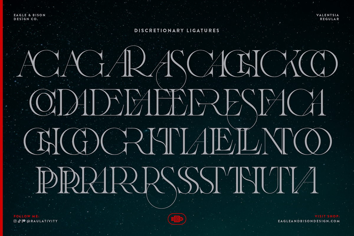 Valentsia - A Serif Display Font, a Serif Font by Eagle & Bison Design Co. (Photo 6 of 6)