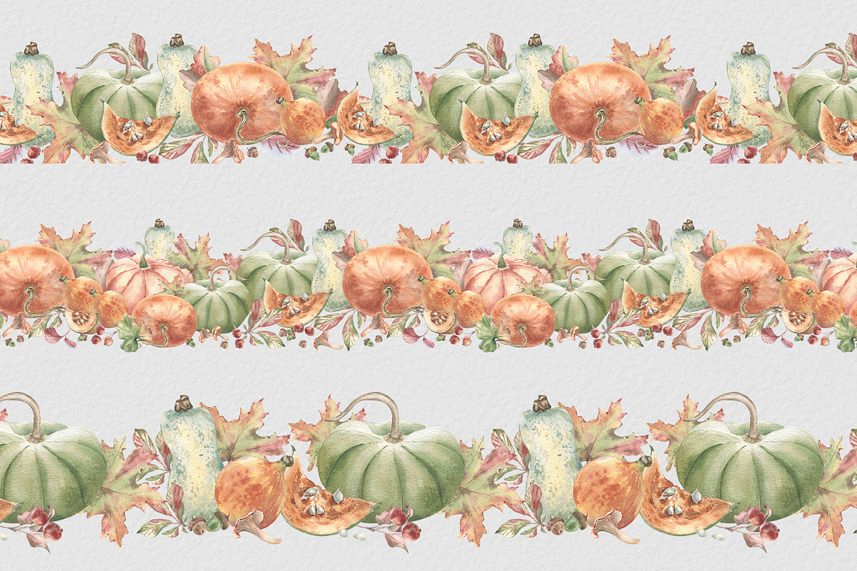 Pumpkin clipart. Autumn watercolor, an Illustration by Kate Lanbina (Photo 11 of 16)