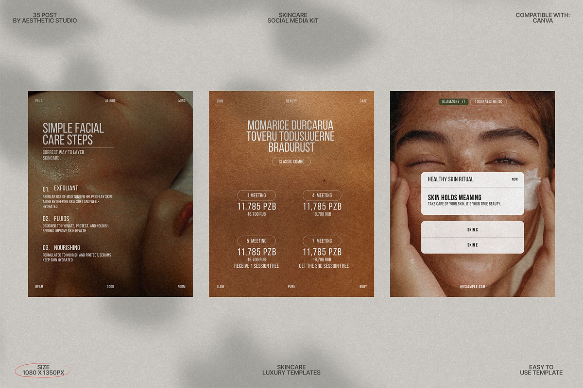Clean Skincare Instagram Templates preview 5