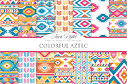 Colorful Aztec Digital Paper, a Texture Graphic by Avenie Digital (Thumbnail 1 of 4)