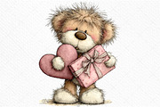 Quirky Valentine Teddy Bear Clipart, an Illustration by Craft Nest (Thumbnail 10 of 11)