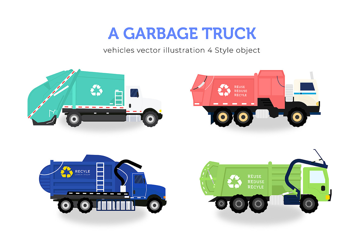 SALE Garbage or Recyle truck Bundle, a Person Illustration by bungamustia (Photo 1 of 5)