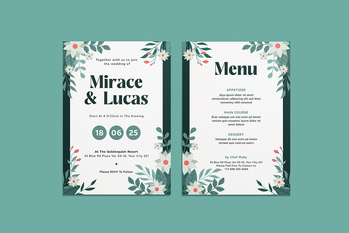 Gimare Wedding Invitation Template, an Invitation Template by iDoodle Studio (Photo 1 of 4)