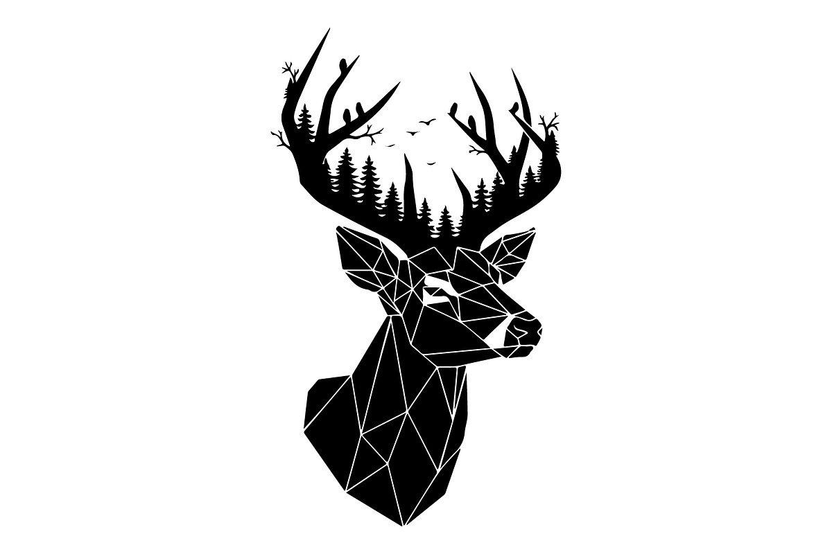 Deer Antler Silhouette Bundle, an Object Illustration by yasushie (Photo 5 of 31)