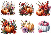 Birth Month Floral Pumpkin Clipart, an Illustration by DreamArtGraphic (Thumbnail 3 of 5)