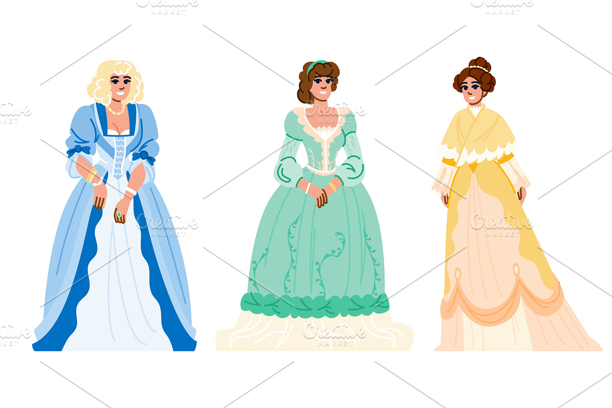 crinoline victorian woman outfit, a Person Illustration by pikepicture