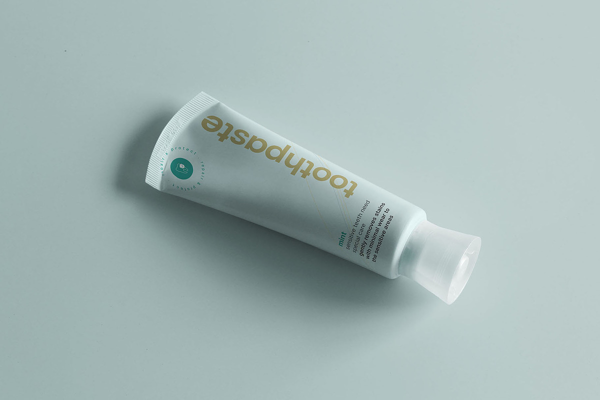 Toothpaste Tube Mockup, a Packaging Mockup by Graphic Pear