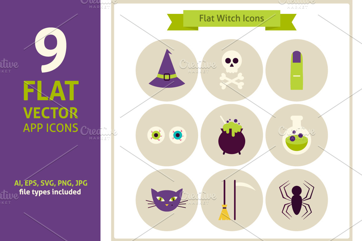 Halloween Vector Flat App Icons, an Icon by Anna_leni (Photo 5 of 7)