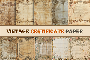 Vintage Certificate Paper, a Background Graphic by Printable Treasure