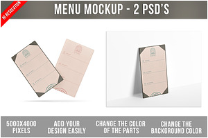 Menu Mockup PSD, an Advertising Mockup by Bruno's Shop
