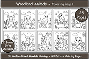 Woodland Animals Coloring Pages, an Animal Illustration by Lamia Emad (Thumbnail 1 of 5)