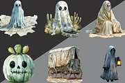 Haunted Desert Ghosts Clipart, an Illustration by Black Bird Studio (Thumbnail 2 of 6)