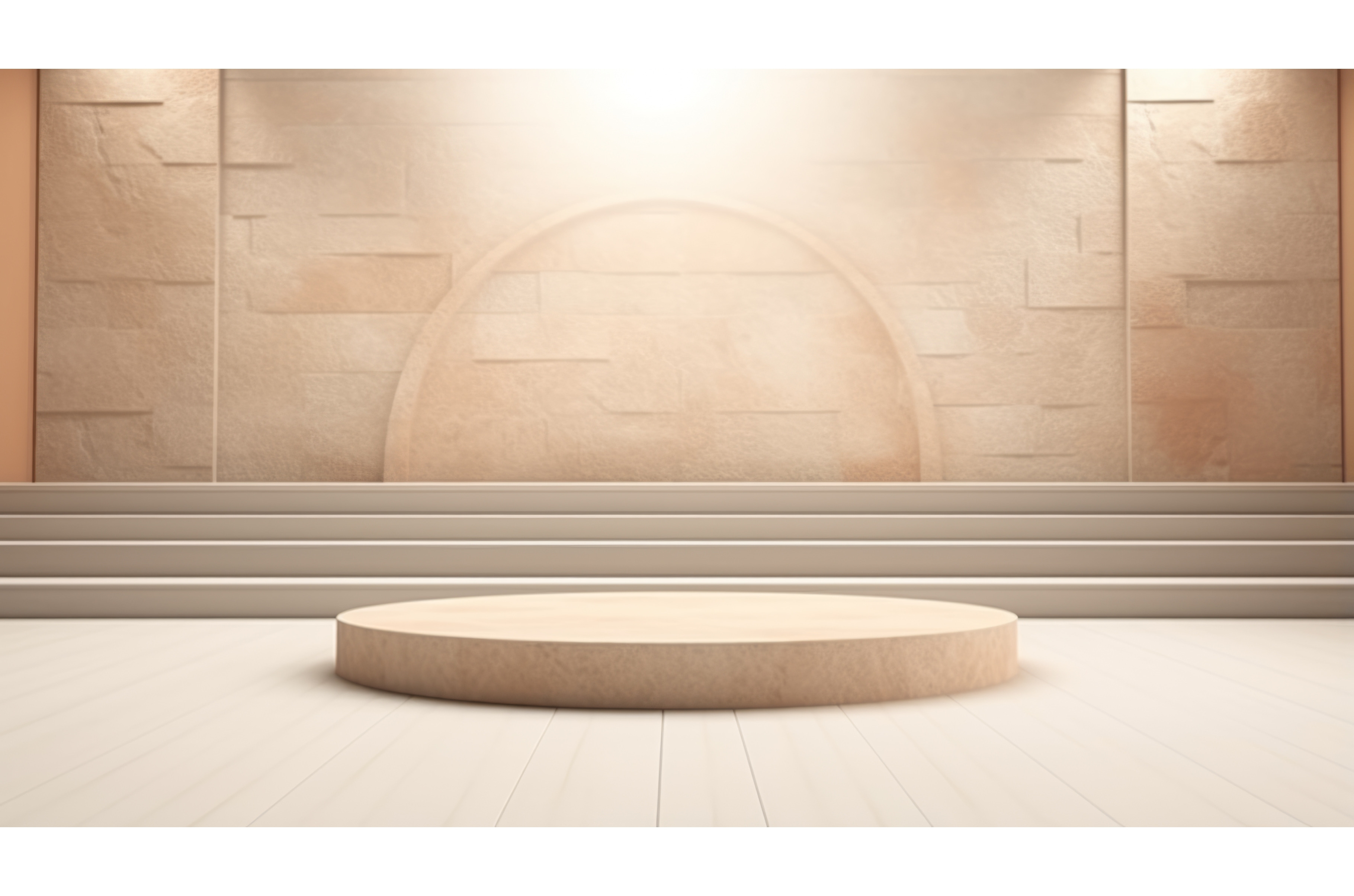 Beige Texture Decorated Stage., a Texture Illustration by Visual Generation