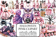 Pink Halloween Clipart, Halloween PN, an Illustration by Libby Wishes (Thumbnail 1 of 7)