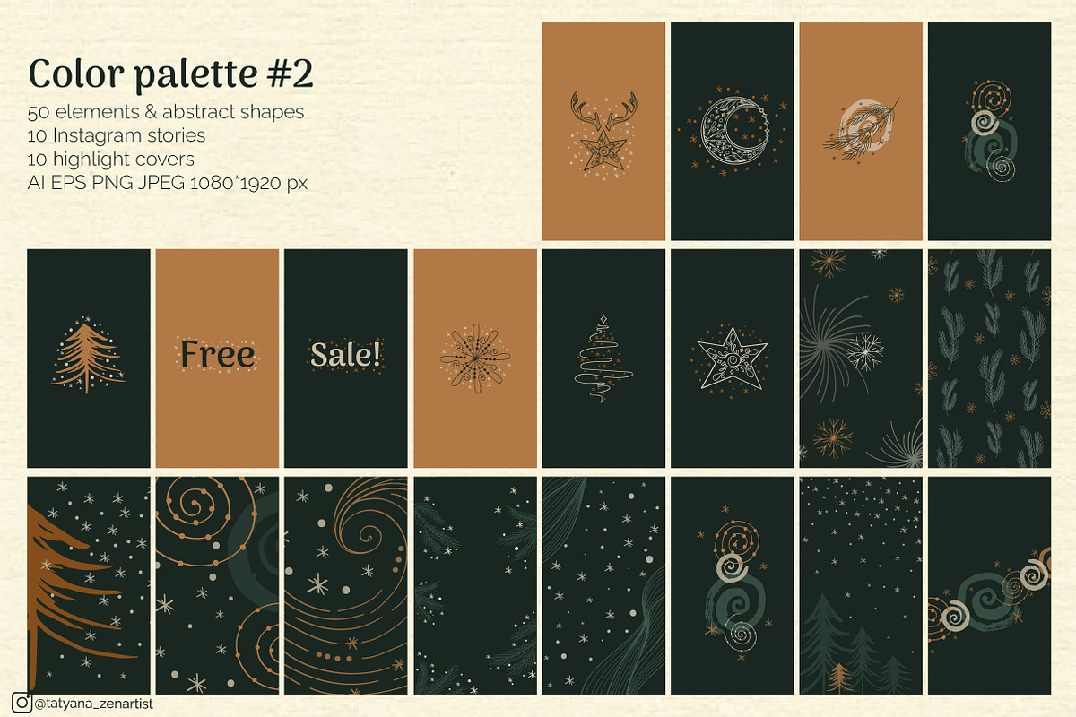 Abstract Winter Social Media Stories, a Social Media Template by Tatyana_Zenartist (Photo 7 of 12)