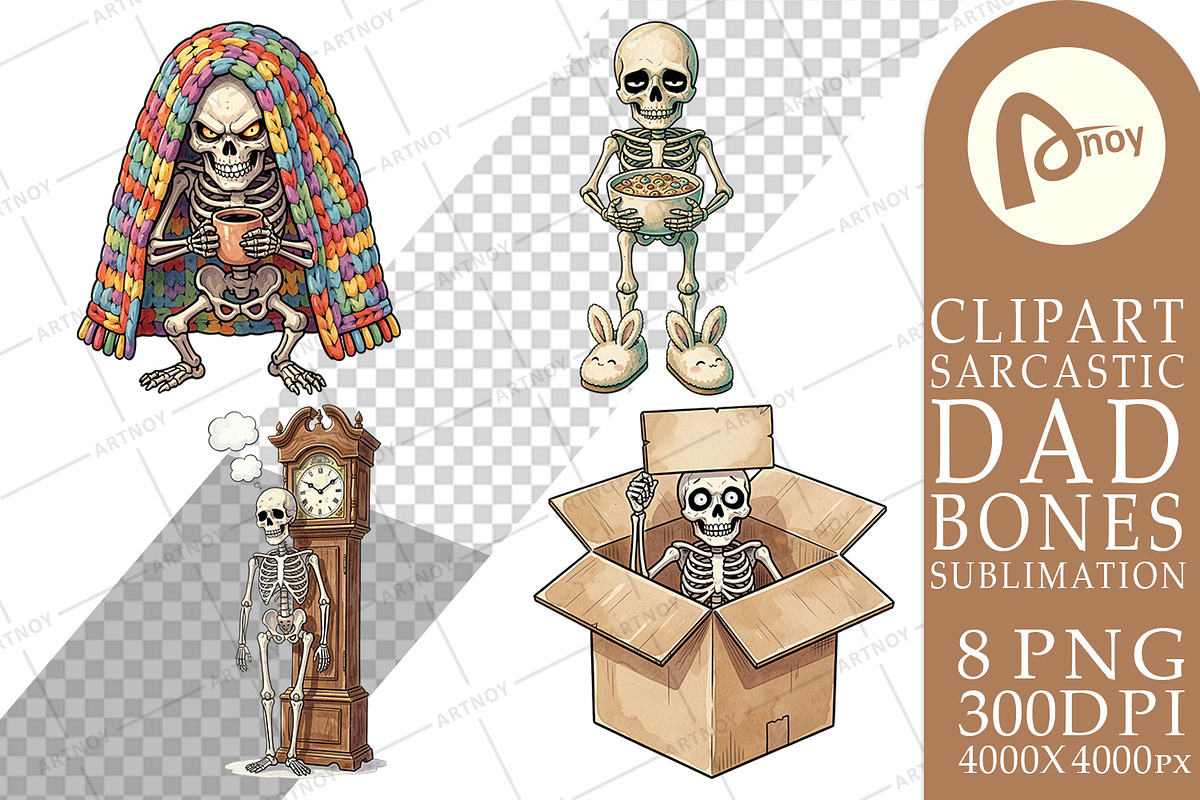 Sarcastic Dad Bones Sublimation, a Seasonal Illustration by Artnoy (Photo 10 of 18)
