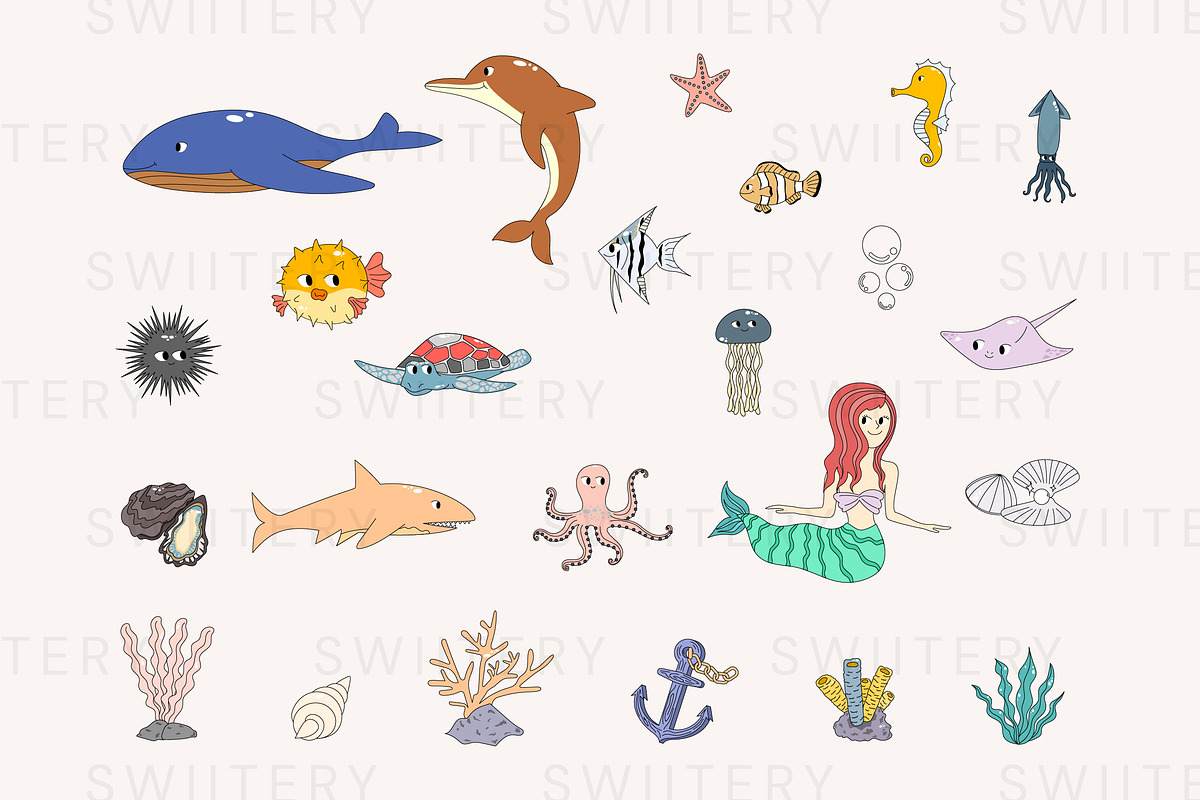 Under The Sea Clipart - Swiitery, an Object Illustration by Iconixar & Friends (Photo 2 of 2)