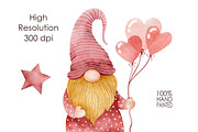 Watercolor Gnomes Valentine's day, a Decorative Illustration by Kira Konoshenko (Thumbnail 10 of 11)
