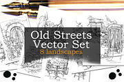 Set of Old Street landscapes, a Texture Illustration by Penndpaper (Thumbnail 1 of 5)