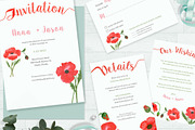 Poppy Flower Watercolor Wedding Set, an Invitation Template by Love Design (Thumbnail 3 of 14)