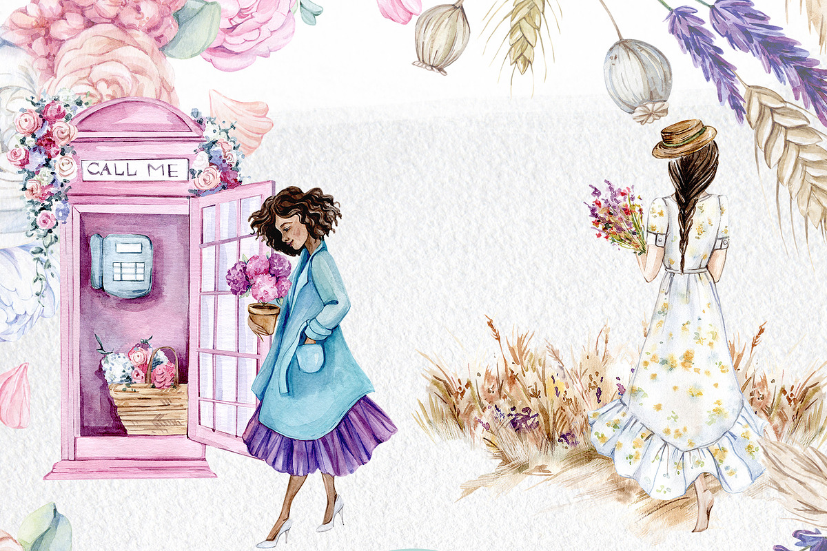 Seasonal Girls Bundle 4 in 1, a Seasonal Illustration by S_ARTLOVE (Photo 2 of 4)
