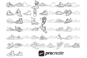 Sneaker Trainer Shoe Set 1 Procreate