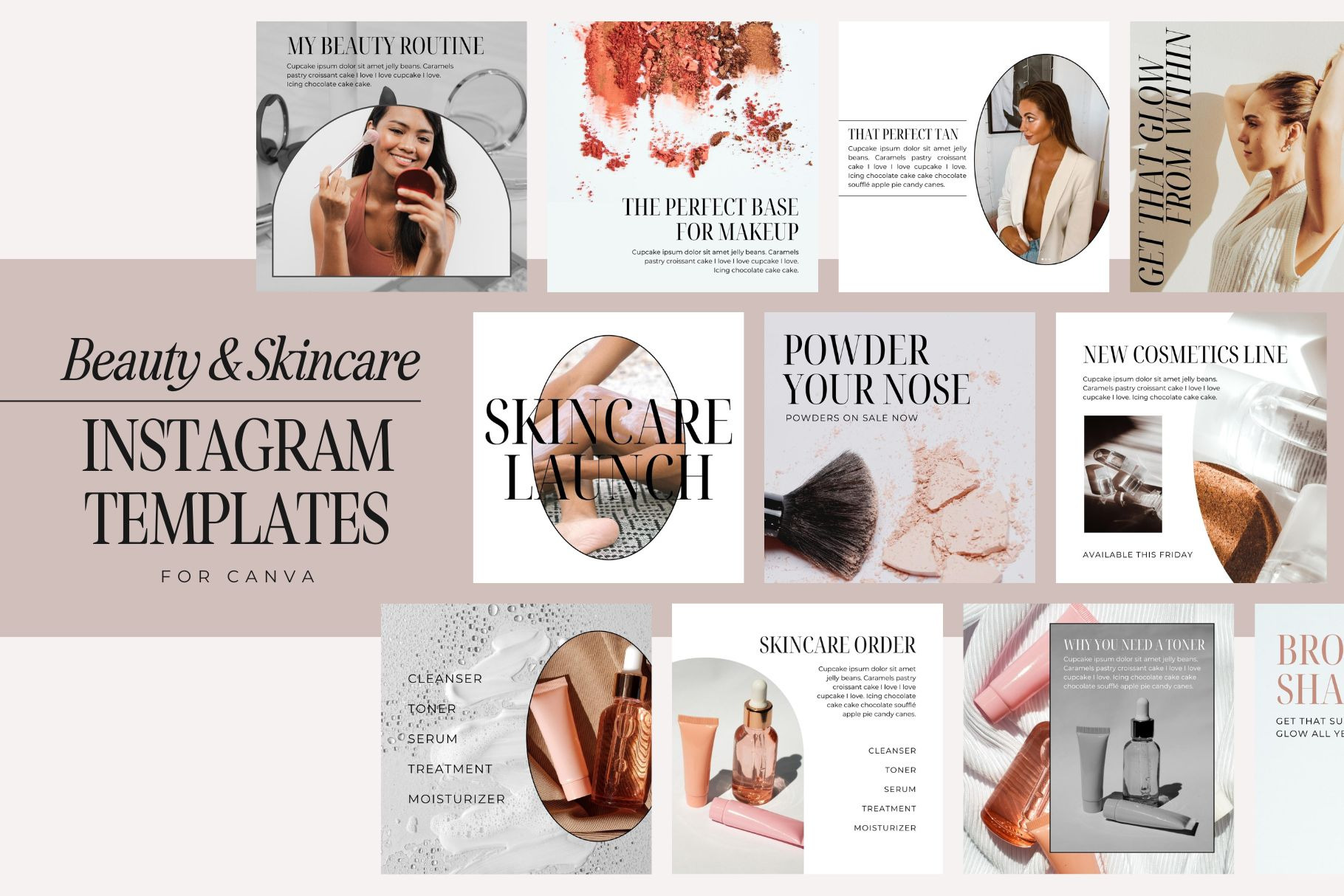 Beauty Instagram Templates for Canva