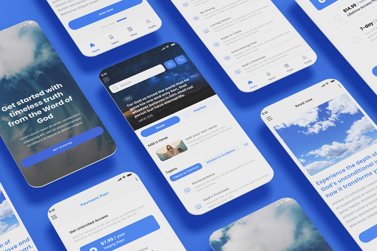 Bible Reading, Prayer Journal & Study App UI Kit