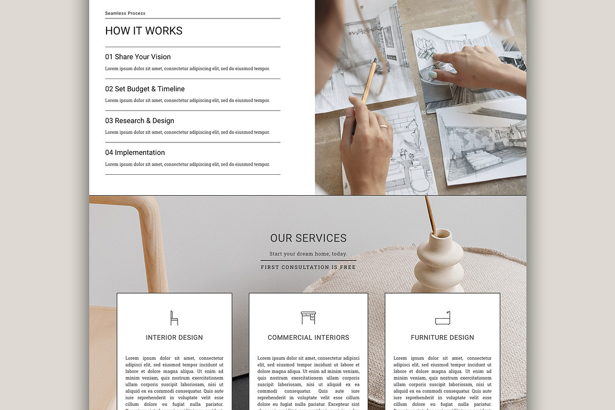 Elementor Template Services Page, a Landing Page Template by Eva Cogollos Studio (Photo 2 of 6)