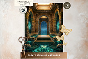 Hindu Mythology Temple Backdrops, a Decorative Illustration by ThatsDesignArt (Thumbnail 7 of 14)